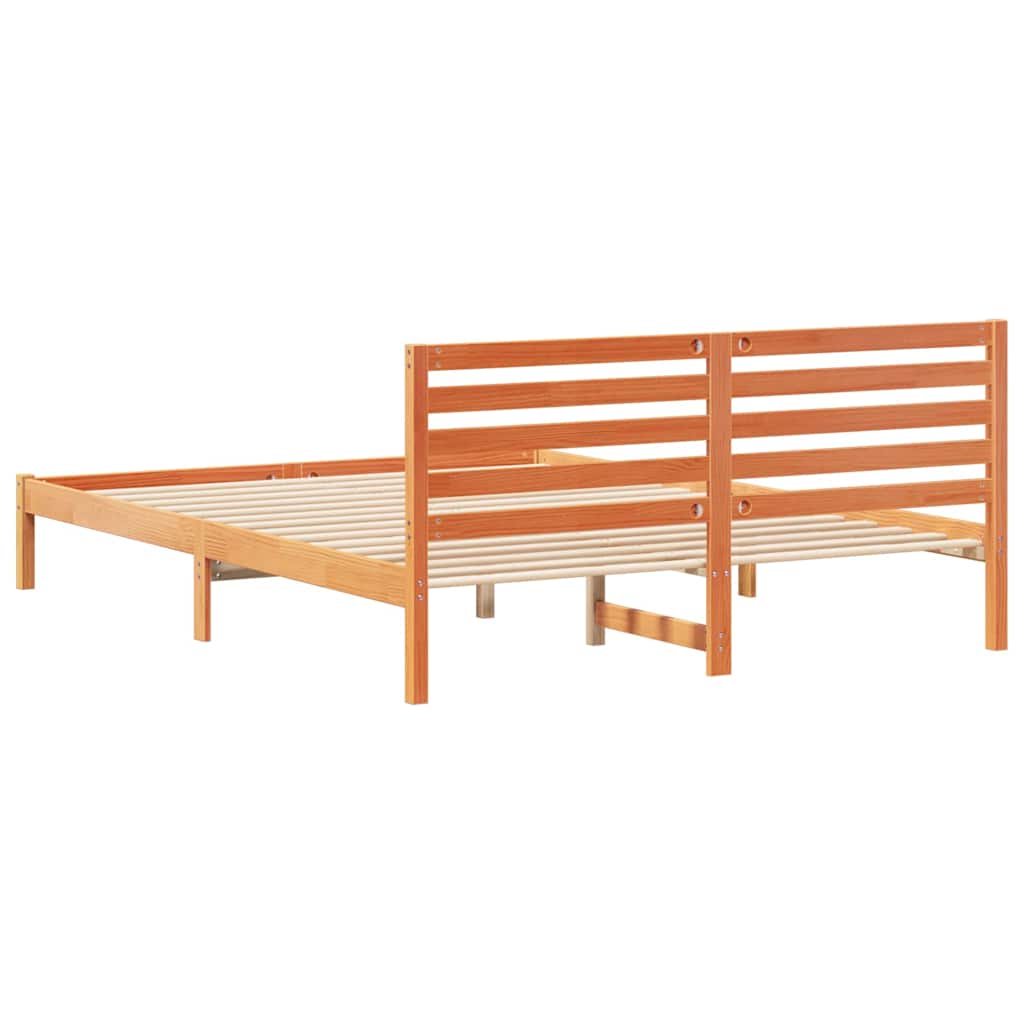 Rám Postele Voskově Hnědá 160 X 210 Cm Masivní Borové Dřevo
