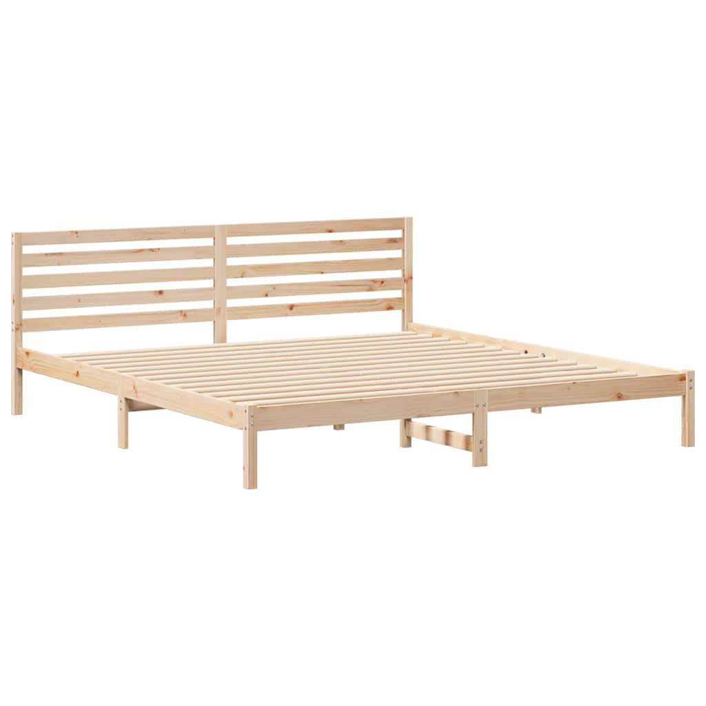 Rám Postele S Čelo Hnědá 180 X 210 Cm Masivní Borové Dřevo