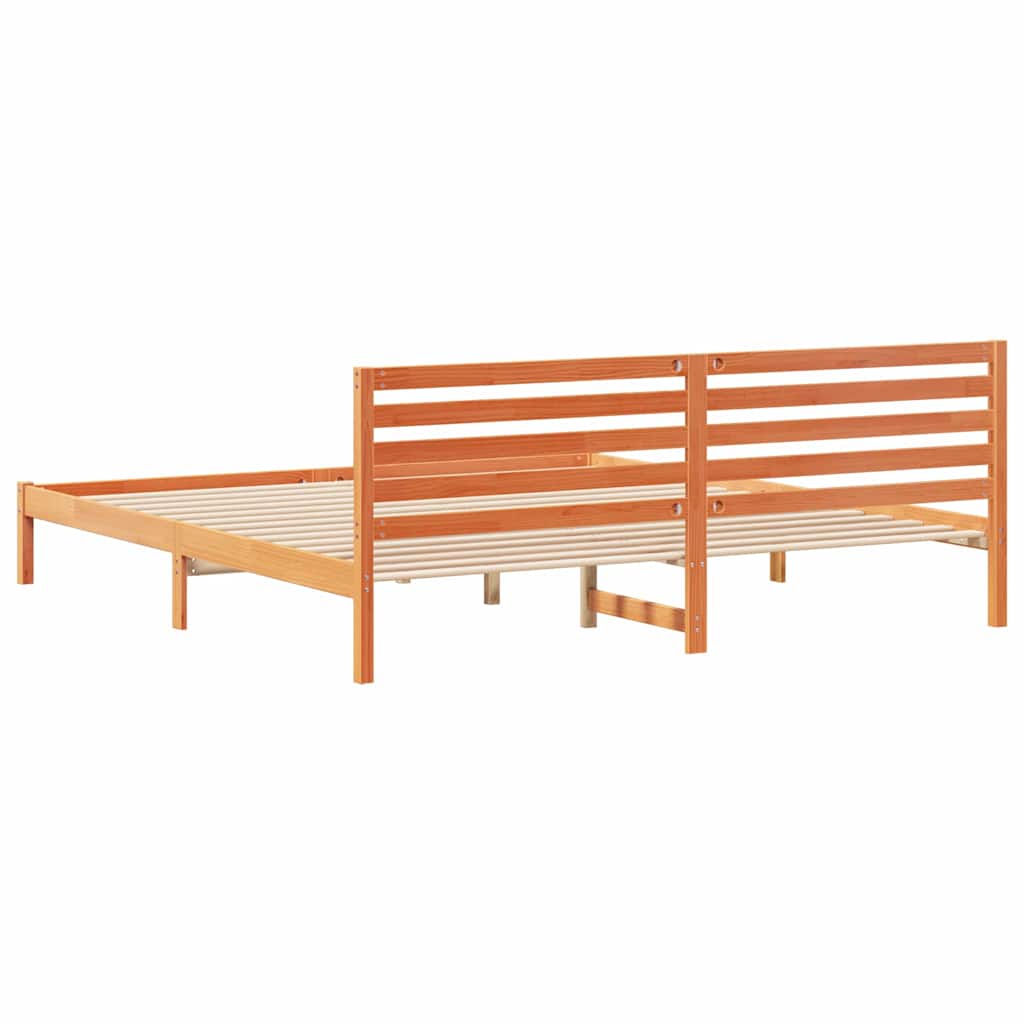 Rám Postele Voskově Hnědá 180 X 210 Cm Masivní Borové Dřevo