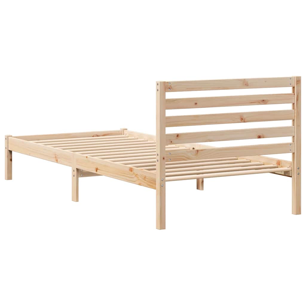 Rám Postele S Čelo Hnědá 80 X 220 Cm Masivní Borové Dřevo