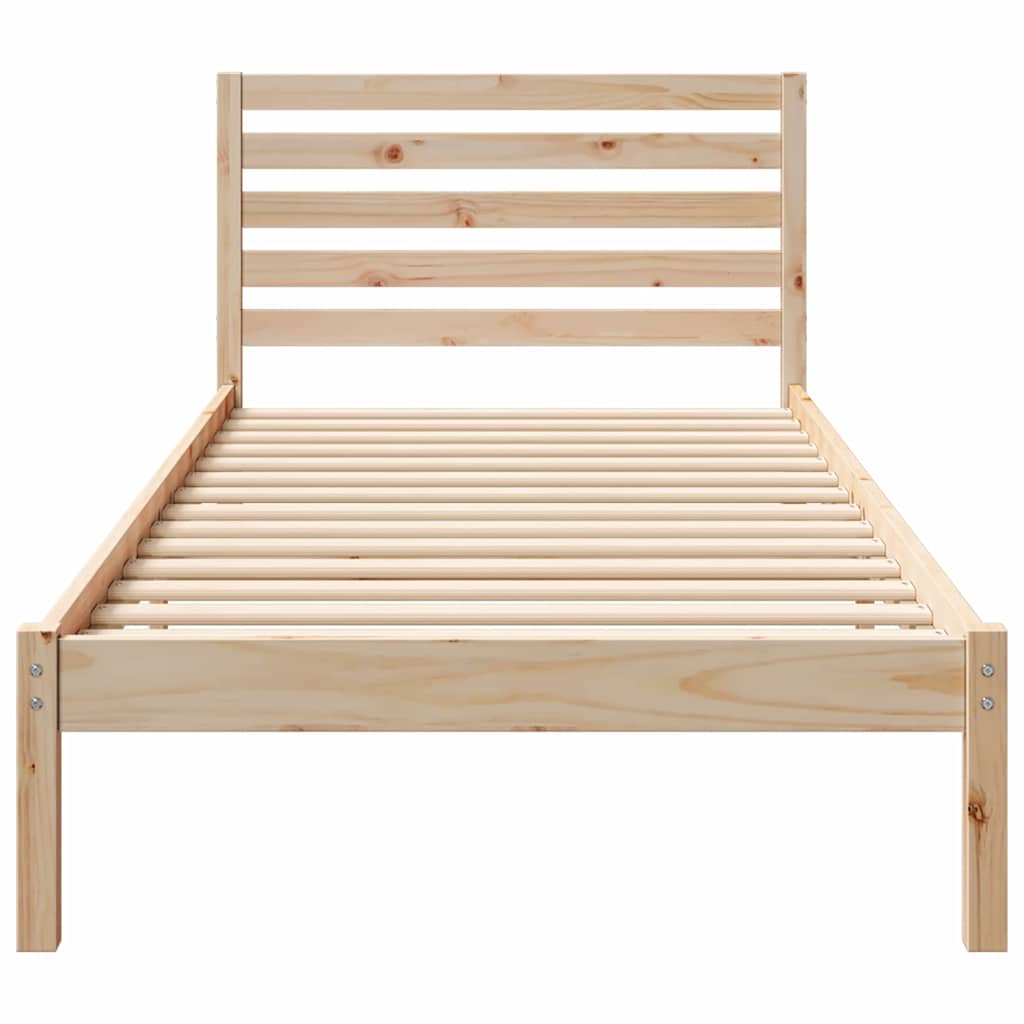 Rám Postele S Čelo Hnědá 80 X 220 Cm Masivní Borové Dřevo