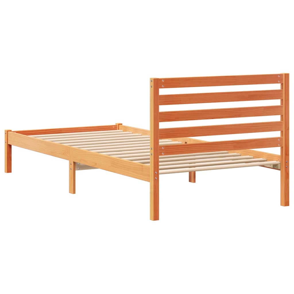 Rám Postele Voskově Hnědá 90 X 220 Cm Masivní Borové Dřevo
