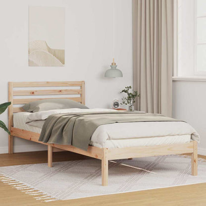 Rám Postele S Čelo Hnědá 100 X 220 Cm Masivní Borové Dřevo