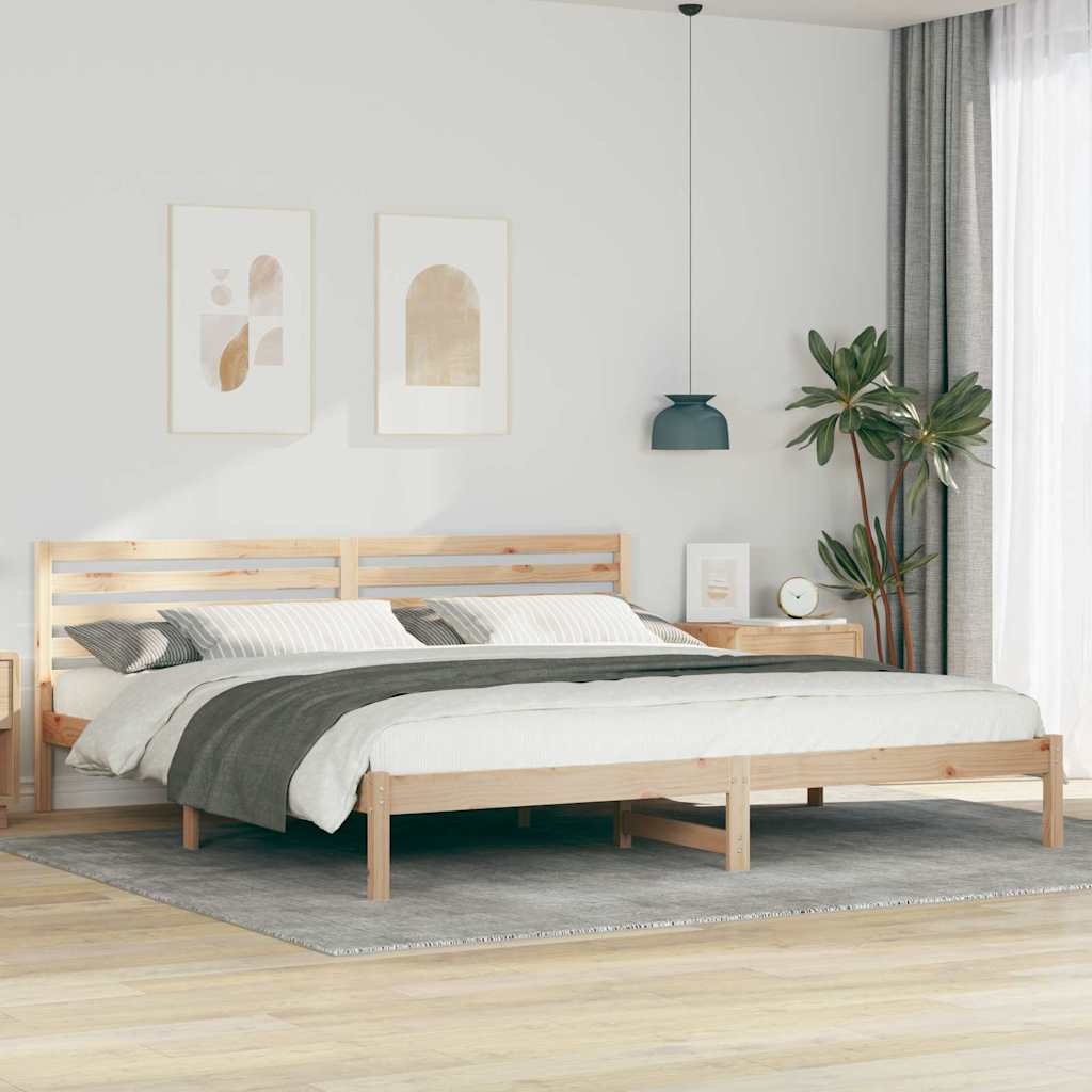 Rám Postele S Čelo Hnědá 180 X 220 Cm Masivní Borové Dřevo