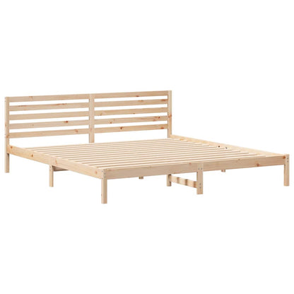 Rám Postele S Čelo Hnědá 180 X 220 Cm Masivní Borové Dřevo