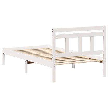 Rám Postele Bílá 90 X 200 Cm Masivní Borové Dřevo