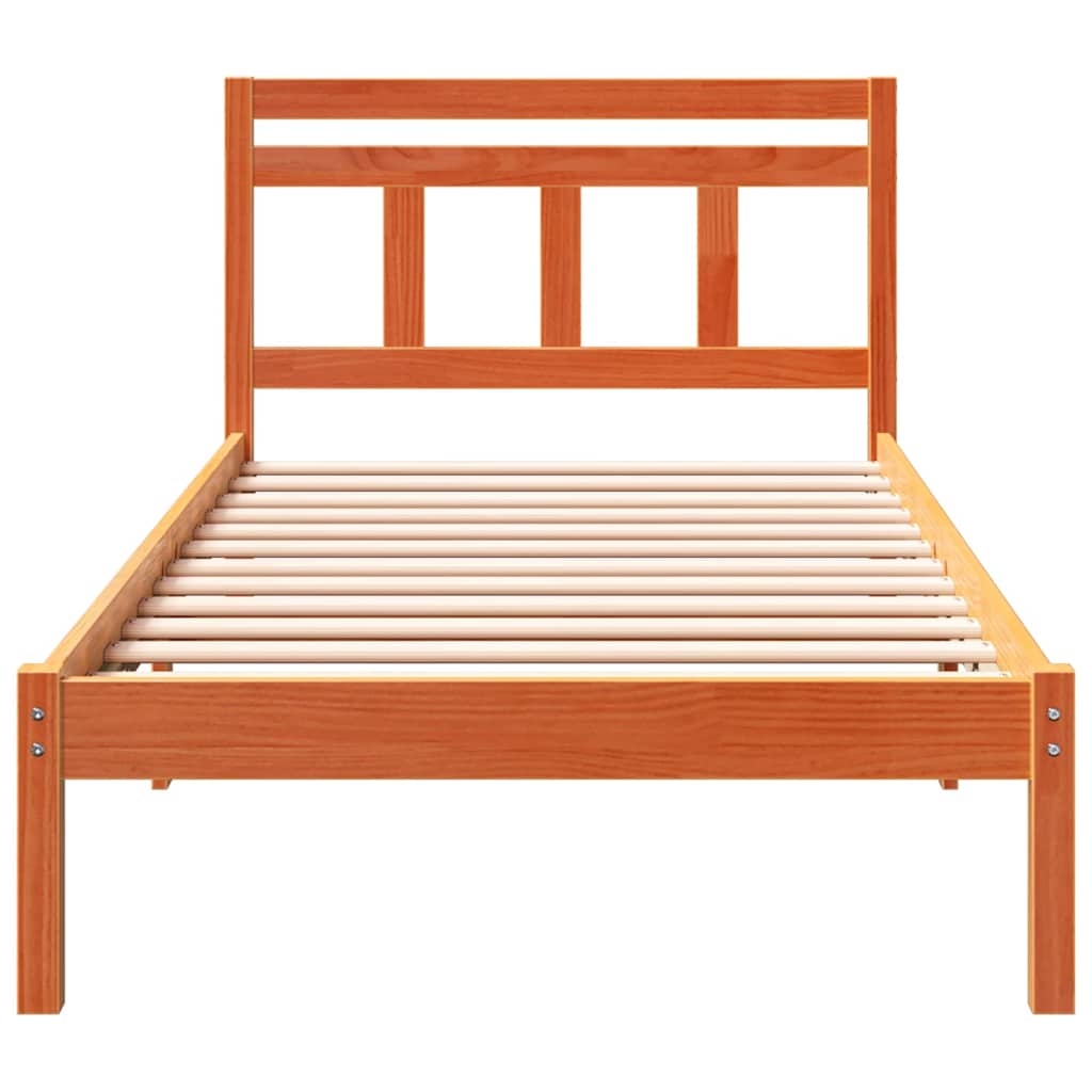 Rám Postele Hnědá 75 X 190 Cm Masivní Borové Dřevo