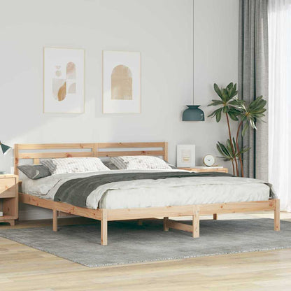 Rám Postele Hnědá 200 X 200 Cm Masivní Borové Dřevo