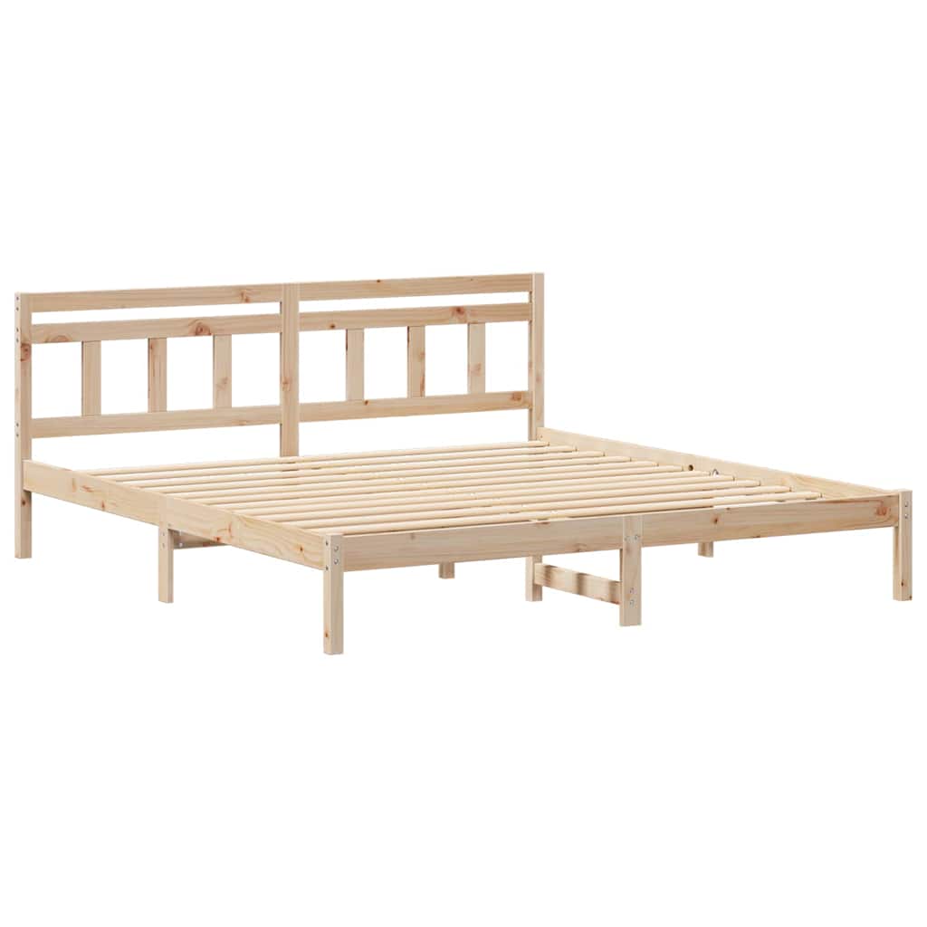 Rám Postele Hnědá 200 X 200 Cm Masivní Borové Dřevo