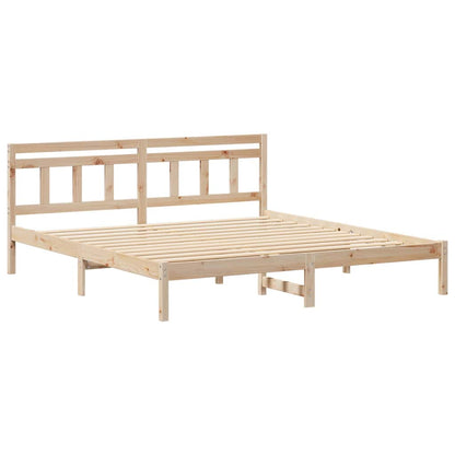 Rám Postele Hnědá 200 X 200 Cm Masivní Borové Dřevo