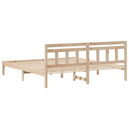 Rám Postele Hnědá 200 X 200 Cm Masivní Borové Dřevo