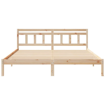 Rám Postele Hnědá 200 X 200 Cm Masivní Borové Dřevo