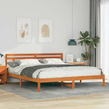 Rám Postele Hnědá 200 X 200 Cm Masivní Borové Dřevo