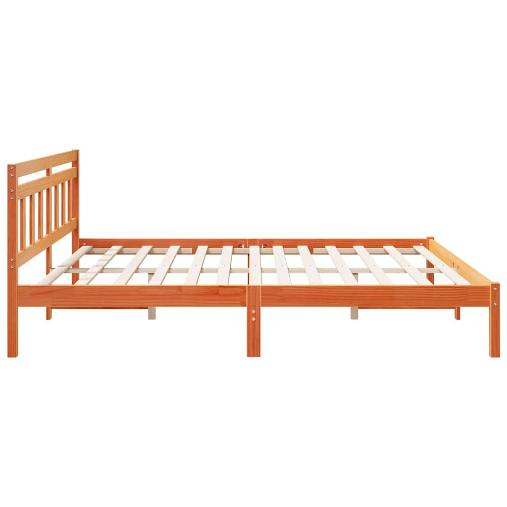 Rám Postele Hnědá 200 X 200 Cm Masivní Borové Dřevo