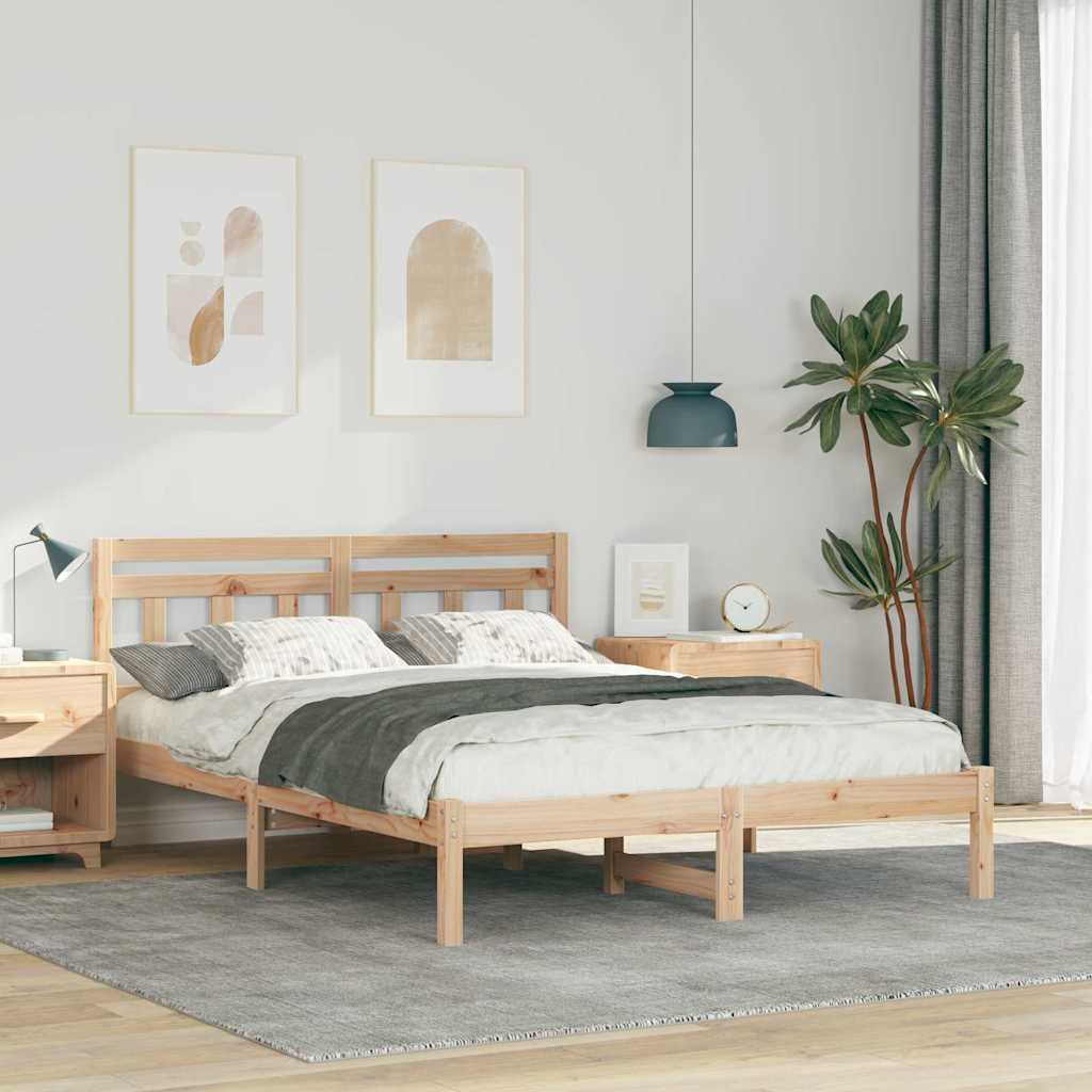 Rám Postele Hnědá 120 X 200 Cm Masivní Borové Dřevo