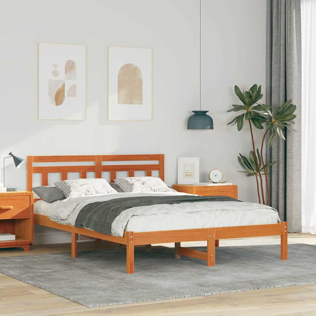 Rám Postele Hnědá 120 X 190 Cm Masivní Borové Dřevo