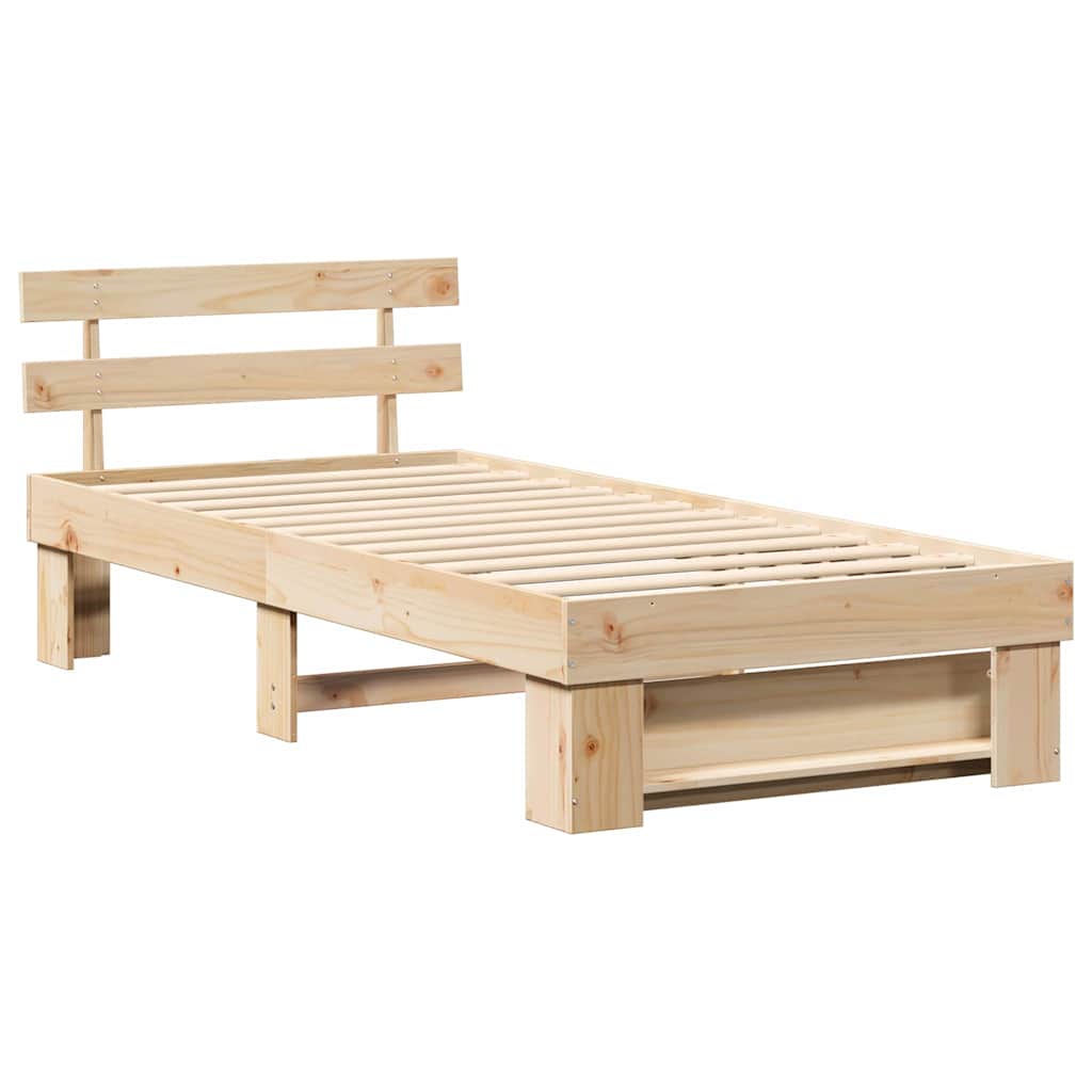 Rám Postele S Čelo Hnědá 80 X 200 Cm Masivní Borové Dřevo