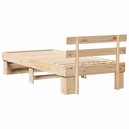 Rám Postele S Čelo Hnědá 90 X 190 Cm Masivní Borové Dřevo
