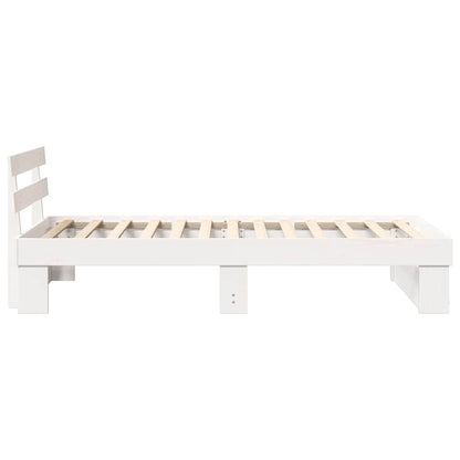 Rám Postele S Čelo Bílá 75 X 190 Cm Masivní Borové Dřevo