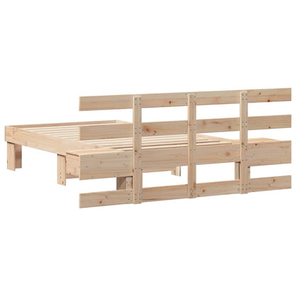 Rám Postele S Čelo Hnědá 100 X 200 Cm Masivní Borové Dřevo