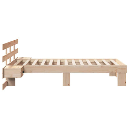 Rám Postele S Čelo Hnědá 100 X 200 Cm Masivní Borové Dřevo