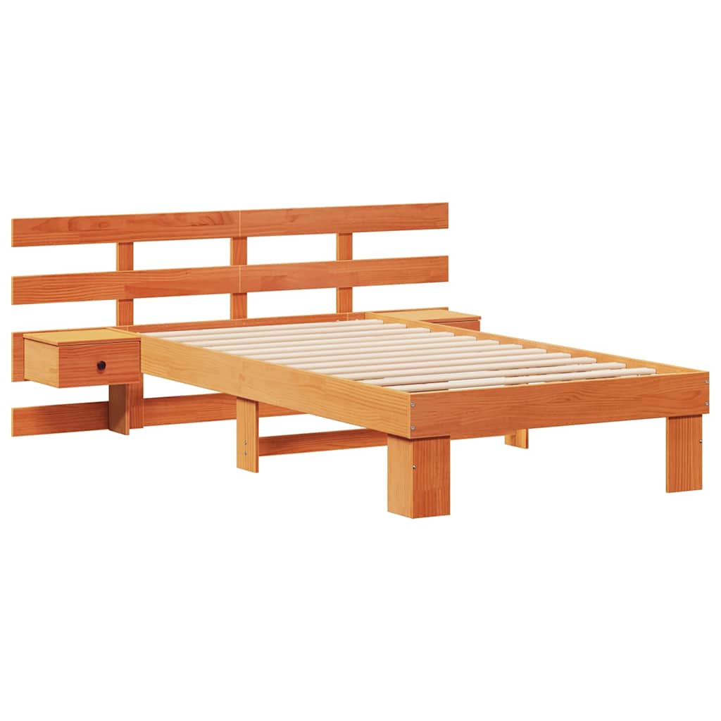 Rám Postele Voskově Hnědá 75 X 190 Cm Masivní Borové Dřevo