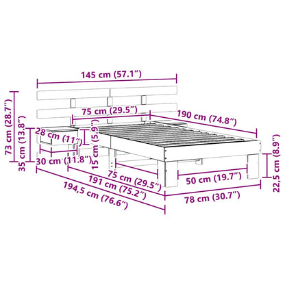 Rám Postele Voskově Hnědá 75 X 190 Cm Masivní Borové Dřevo