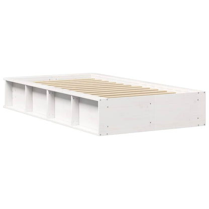 Rám Postele Bílá 75 X 190 Cm Masivní Borové Dřevo