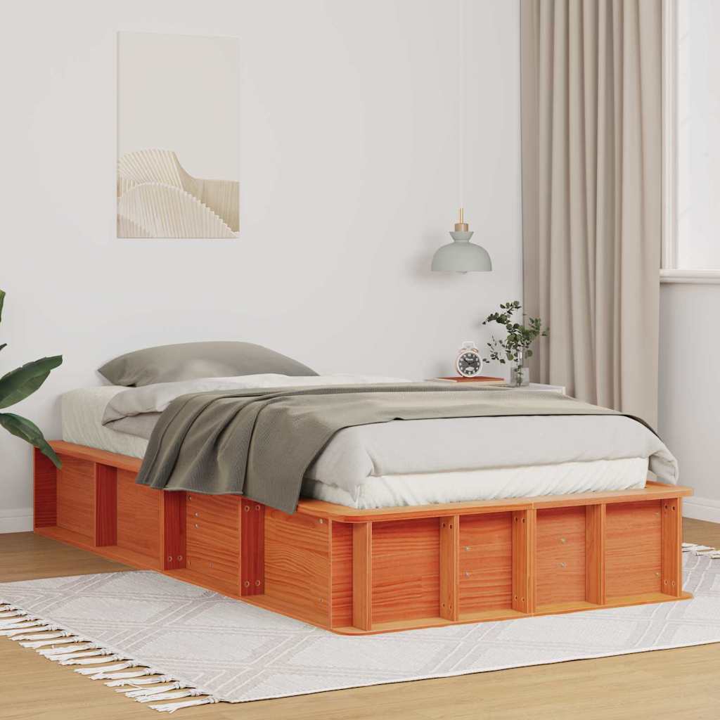 Rám Postele Voskově Hnědá 75 X 190 Cm Masivní Borové Dřevo