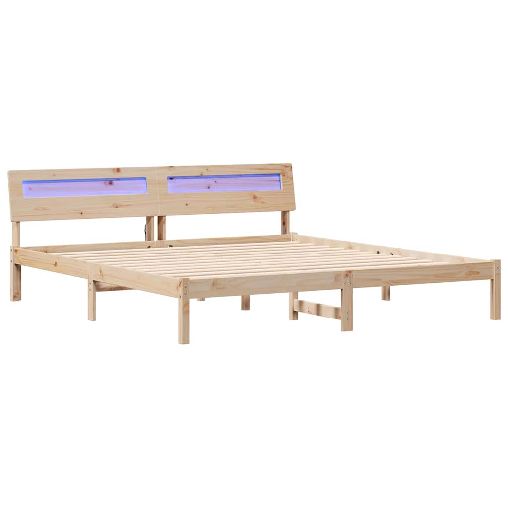 Rám Postele S Čelo Hnědá 180 X 200 Cm Masivní Borové Dřevo