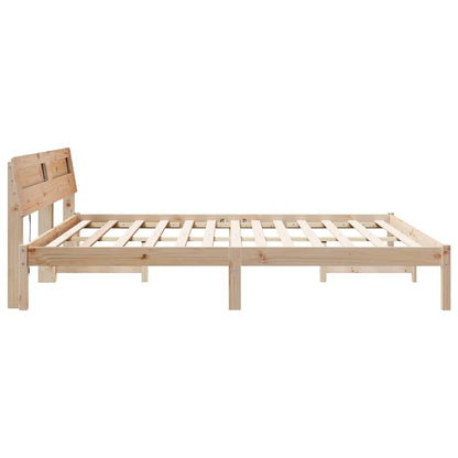 Rám Postele S Čelo Hnědá 180 X 200 Cm Masivní Borové Dřevo