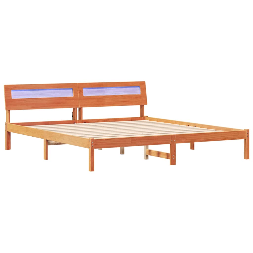 Rám Postele Voskově Hnědá 180 X 200 Cm Masivní Borové Dřevo
