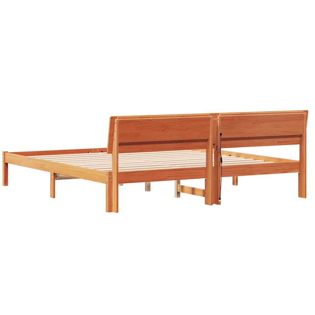 Rám Postele Voskově Hnědá 180 X 200 Cm Masivní Borové Dřevo