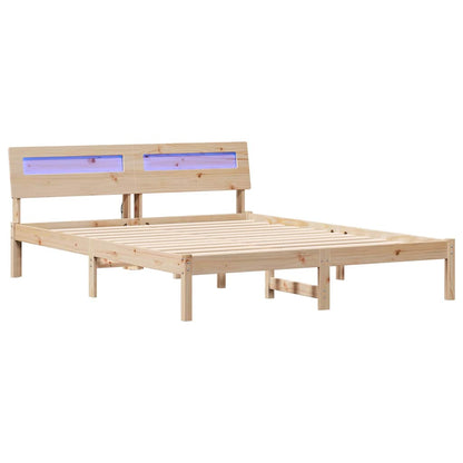 Rám Postele S Čelo Hnědá 160 X 200 Cm Masivní Borové Dřevo