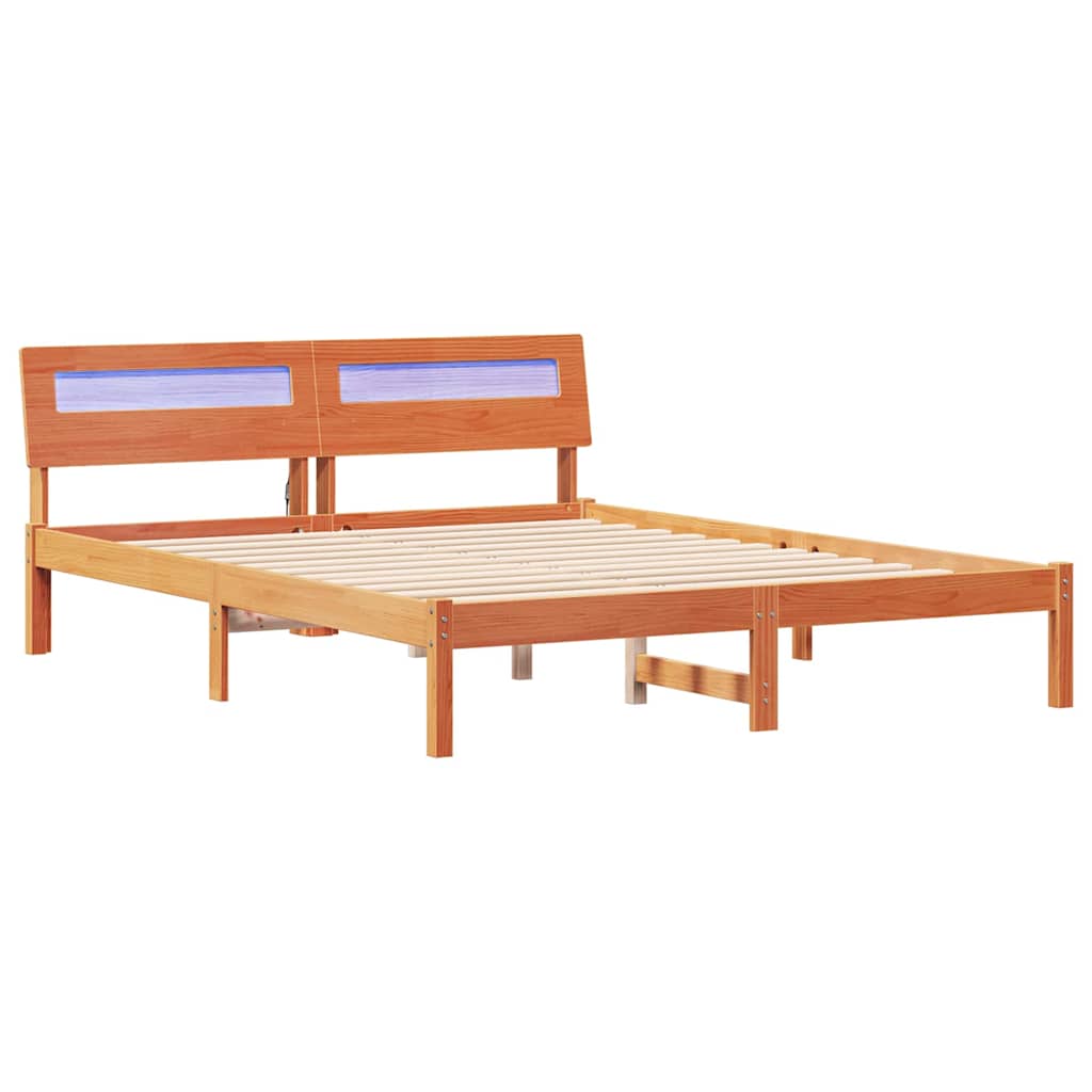 Rám Postele Voskově Hnědá 160 X 200 Cm Masivní Borové Dřevo