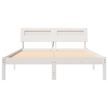 Rám Postele S Čelo Bílá 120 X 200 Cm Masivní Borové Dřevo