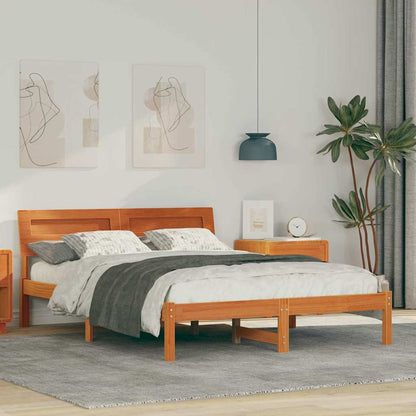 Rám Postele Voskově Hnědá 140 X 190 Cm Masivní Borové Dřevo