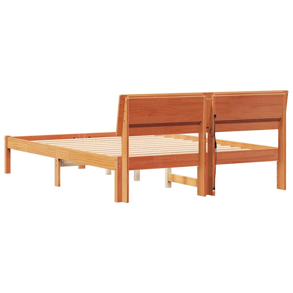 Rám Postele Voskově Hnědá 140 X 190 Cm Masivní Borové Dřevo