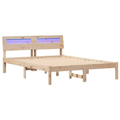 Rám Postele S Čelo Hnědá 135 X 190 Cm Masivní Borové Dřevo