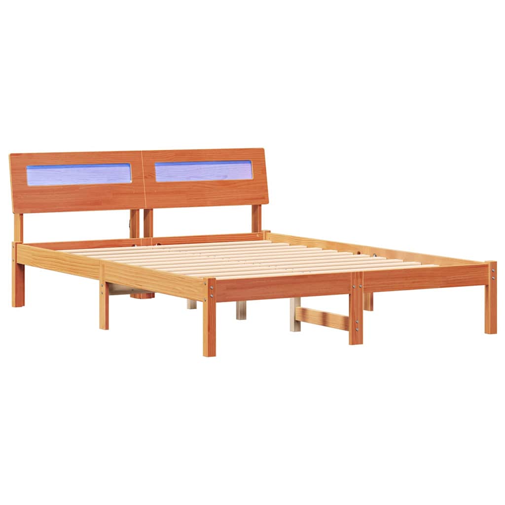 Rám Postele Voskově Hnědá 135 X 190 Cm Masivní Borové Dřevo