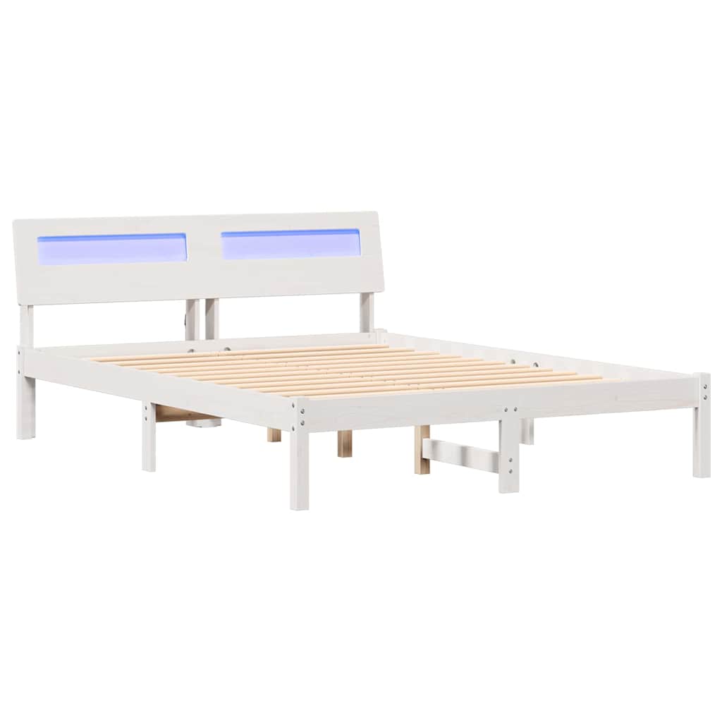 Rám Postele S Čelo Bílá 120 X 190 Cm Masivní Borové Dřevo
