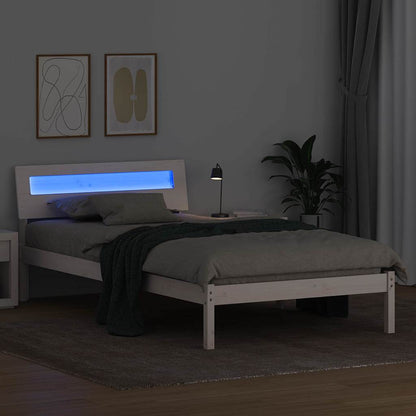 Rám Postele S Čelo Bílá 100 X 200 Cm Masivní Borové Dřevo