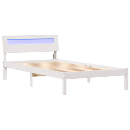 Rám Postele S Čelo Bílá 100 X 200 Cm Masivní Borové Dřevo