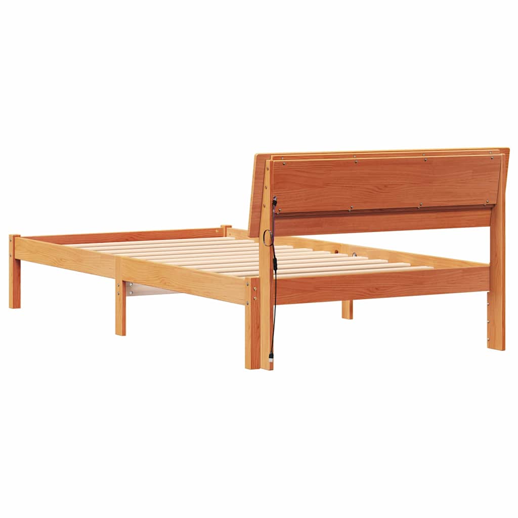 Rám Postele Voskově Hnědá 100 X 200 Cm Masivní Borové Dřevo