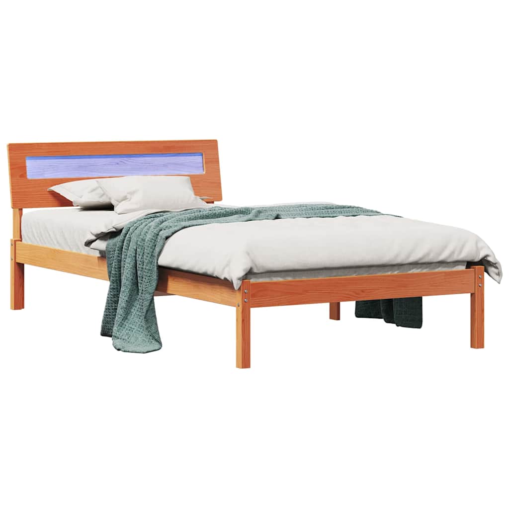 Rám Postele Voskově Hnědá 100 X 200 Cm Masivní Borové Dřevo