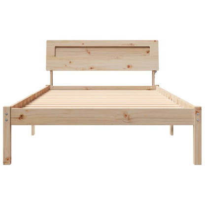 Rám Postele S Čelo Hnědá 90 X 200 Cm Masivní Borové Dřevo