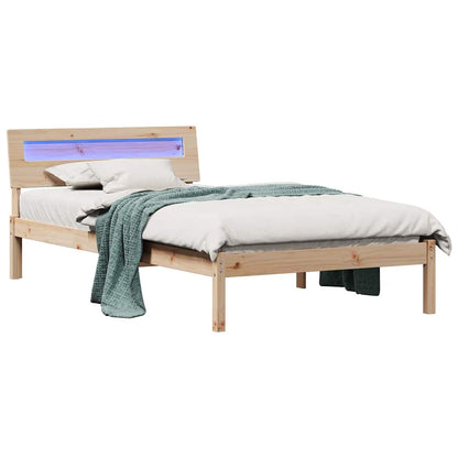 Rám Postele S Čelo Hnědá 90 X 200 Cm Masivní Borové Dřevo