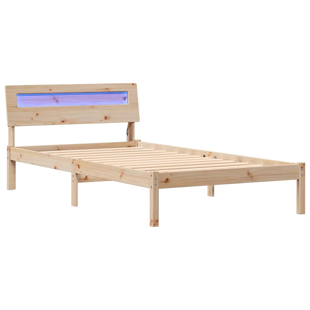 Rám Postele S Čelo Hnědá 80 X 200 Cm Masivní Borové Dřevo