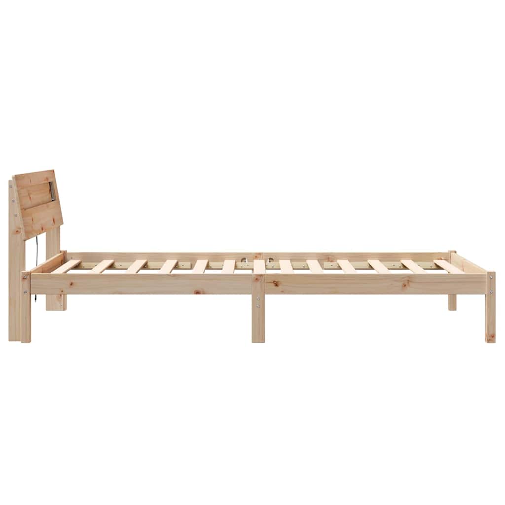 Rám Postele S Čelo Hnědá 80 X 200 Cm Masivní Borové Dřevo