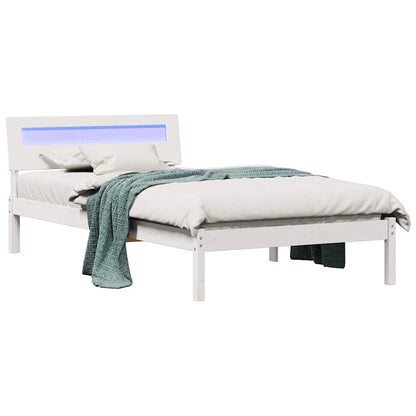 Rám Postele S Čelo Bílá 90 X 190 Cm Masivní Borové Dřevo